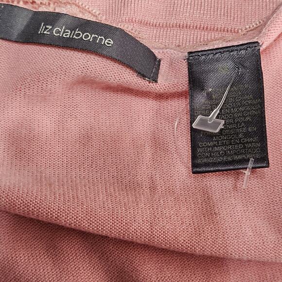 Pink Sequin Lace Neck Sweater with Size Medium - Picture 3 of 6